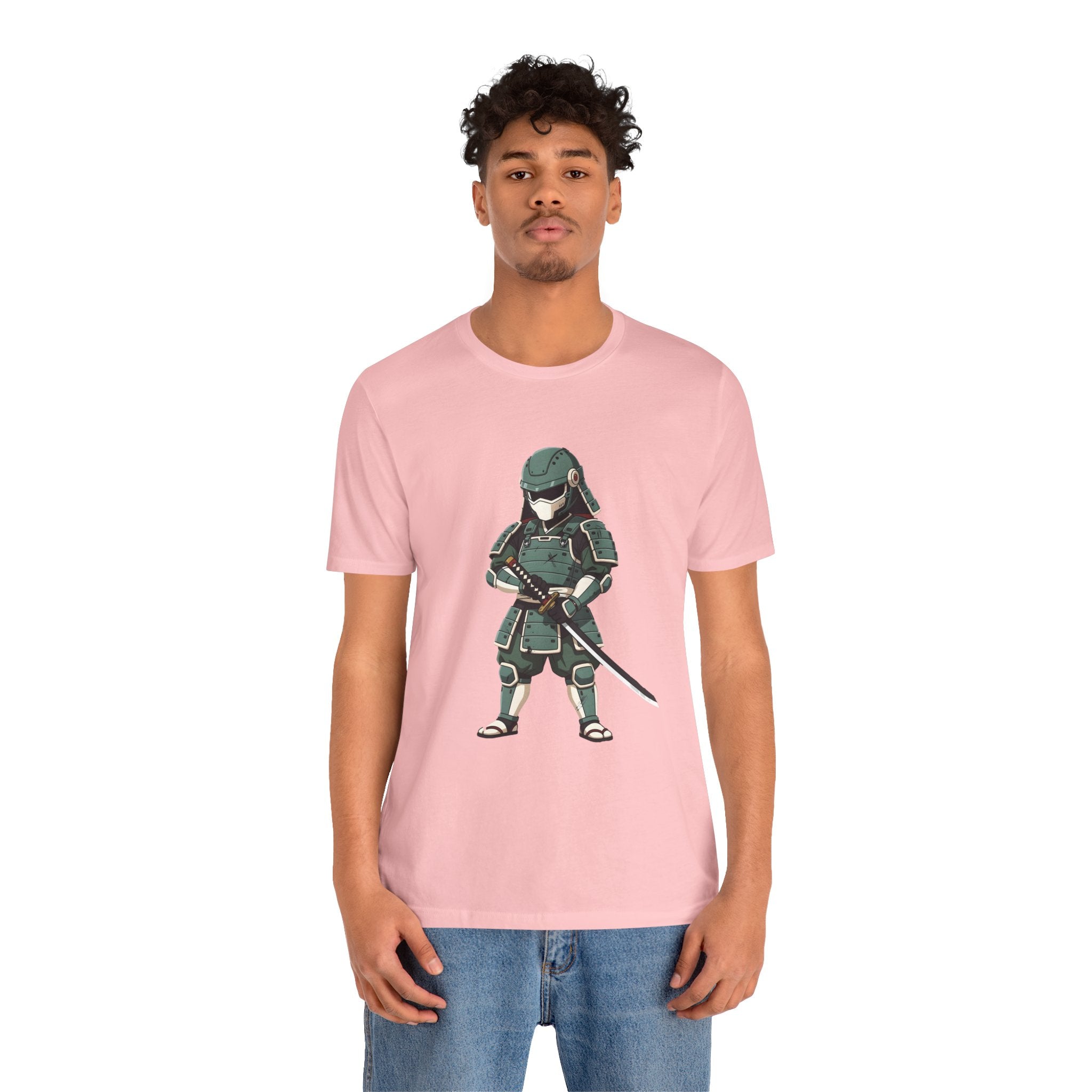 Samurai Cat T-Shirt – Cute Armored Kitty with Katana Graphic