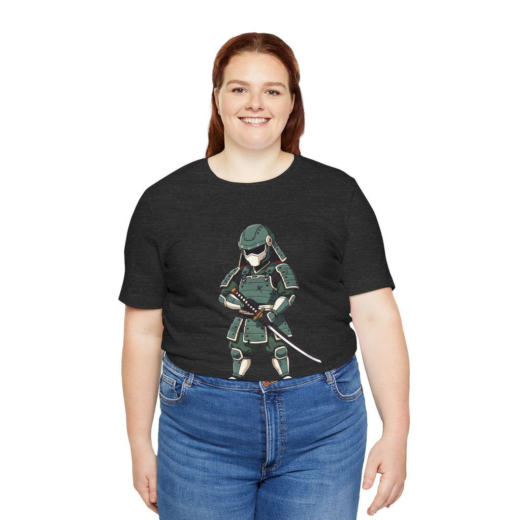 Samurai Cat T-Shirt – Cute Armored Kitty with Katana Graphic