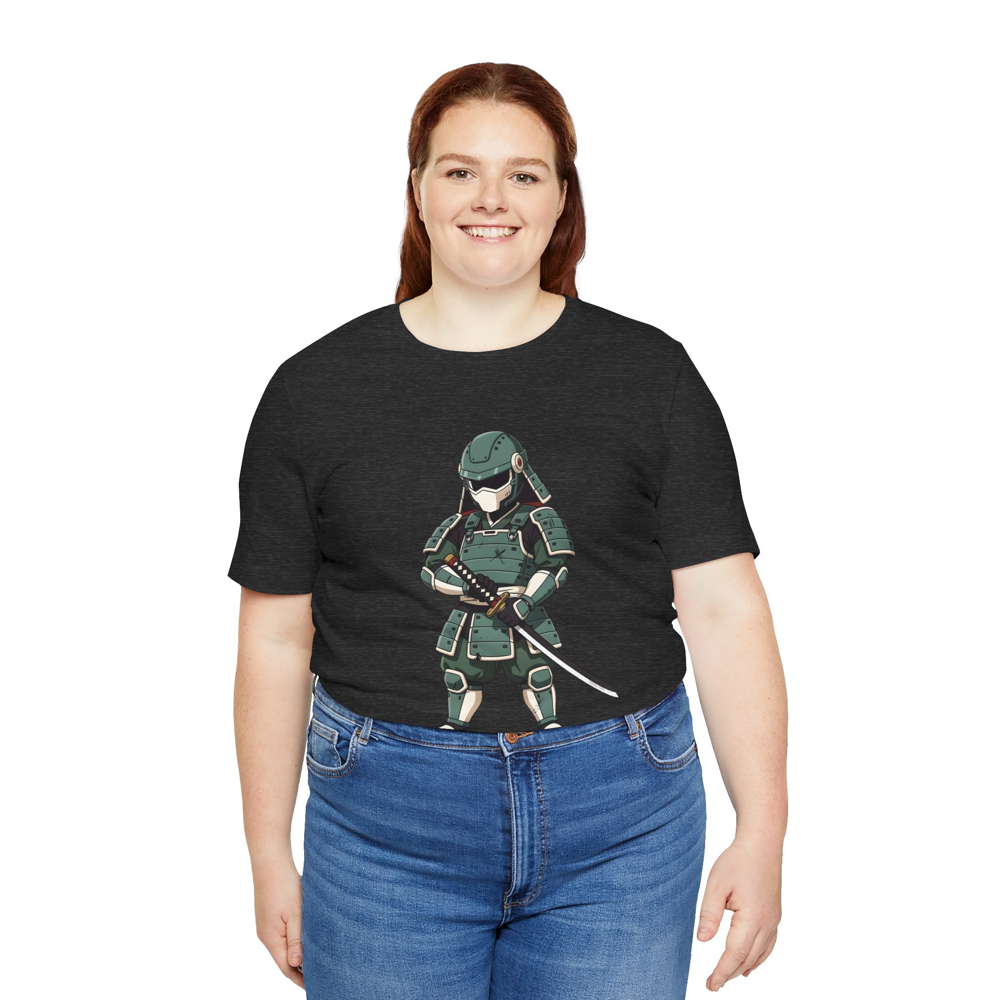 Samurai Cat T-Shirt – Cute Armored Kitty with Katana Graphic