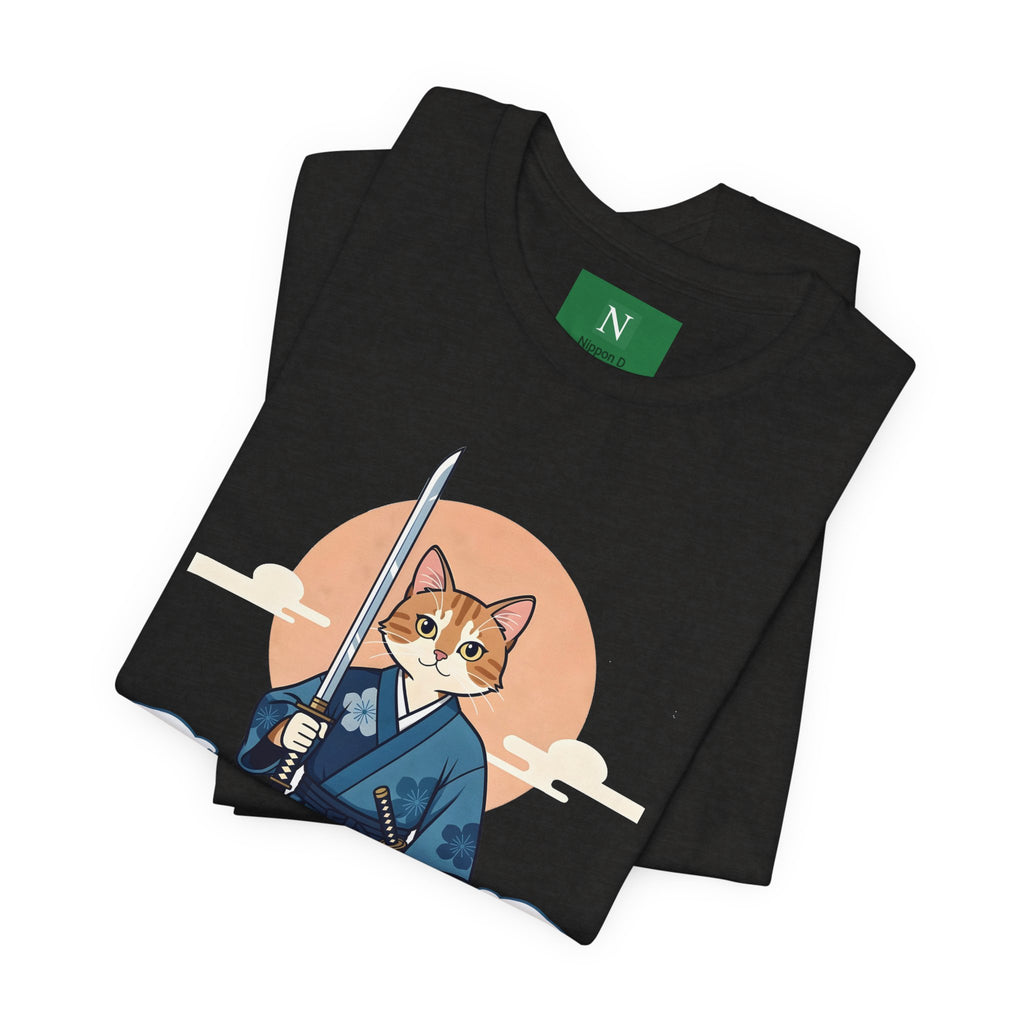 Samurai Cat T-Shirt — Japanese Wave Illustration Tee