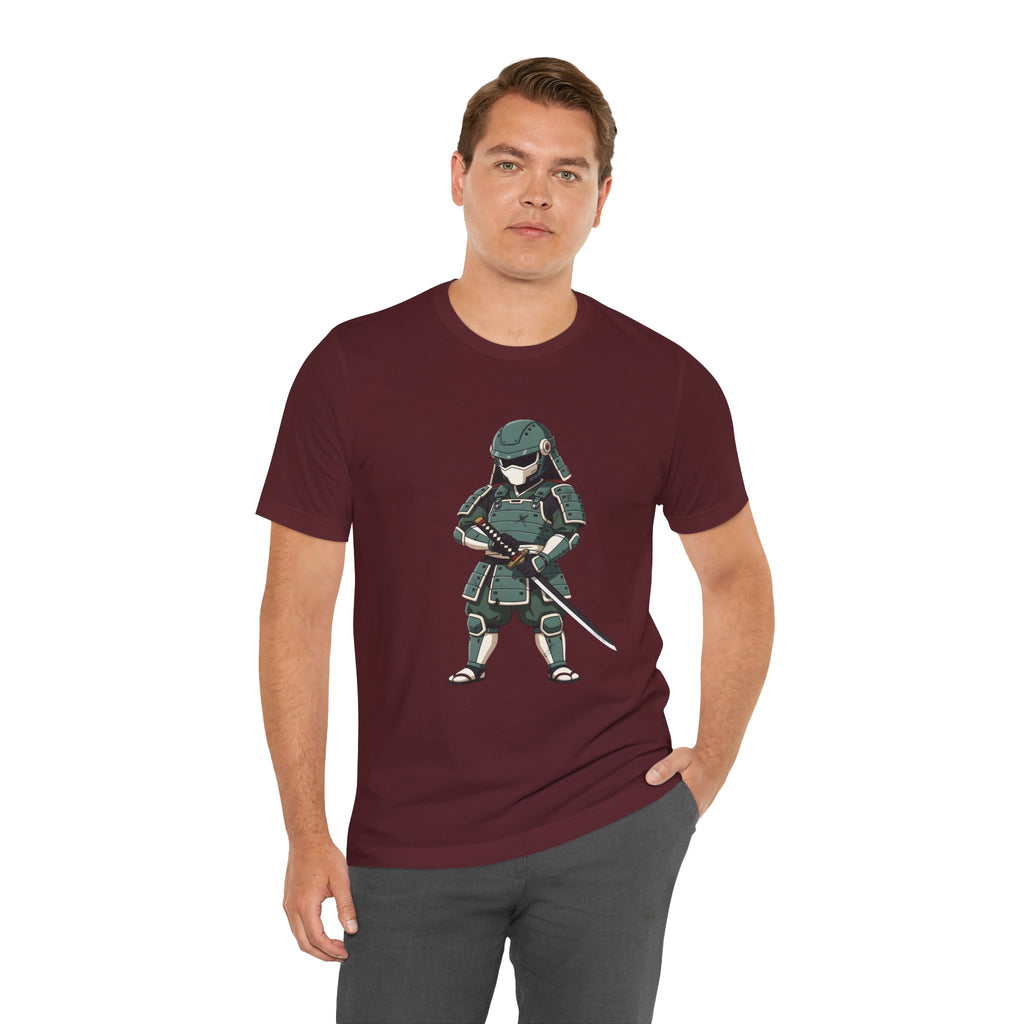 Samurai Cat T-Shirt – Cute Armored Kitty with Katana Graphic
