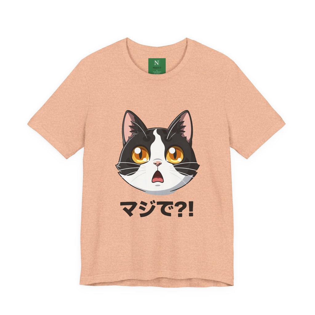Cat Shock Face Graphic Tee — マジで?! Cute Anime Cat T-Shirt