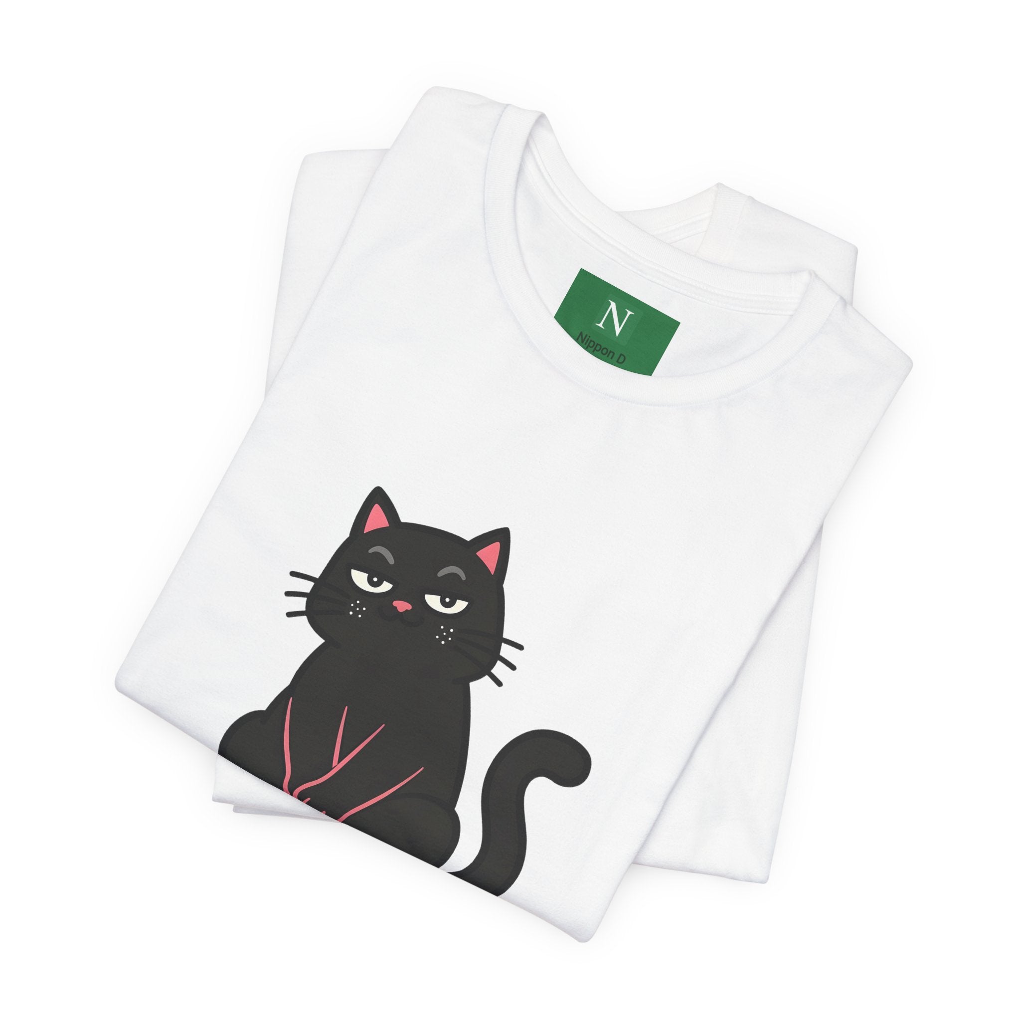 Black Cat Tee with Japanese Text — 'Mita Me wa Ii, Kimochi wa Sore Ijo' Cute Kawaii Graphic T-Shirt