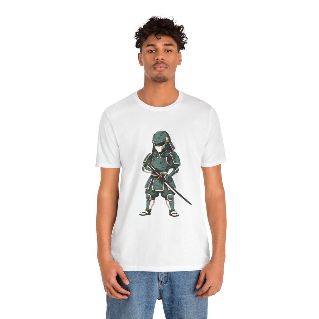 Samurai Cat T-Shirt – Cute Armored Kitty with Katana Graphic