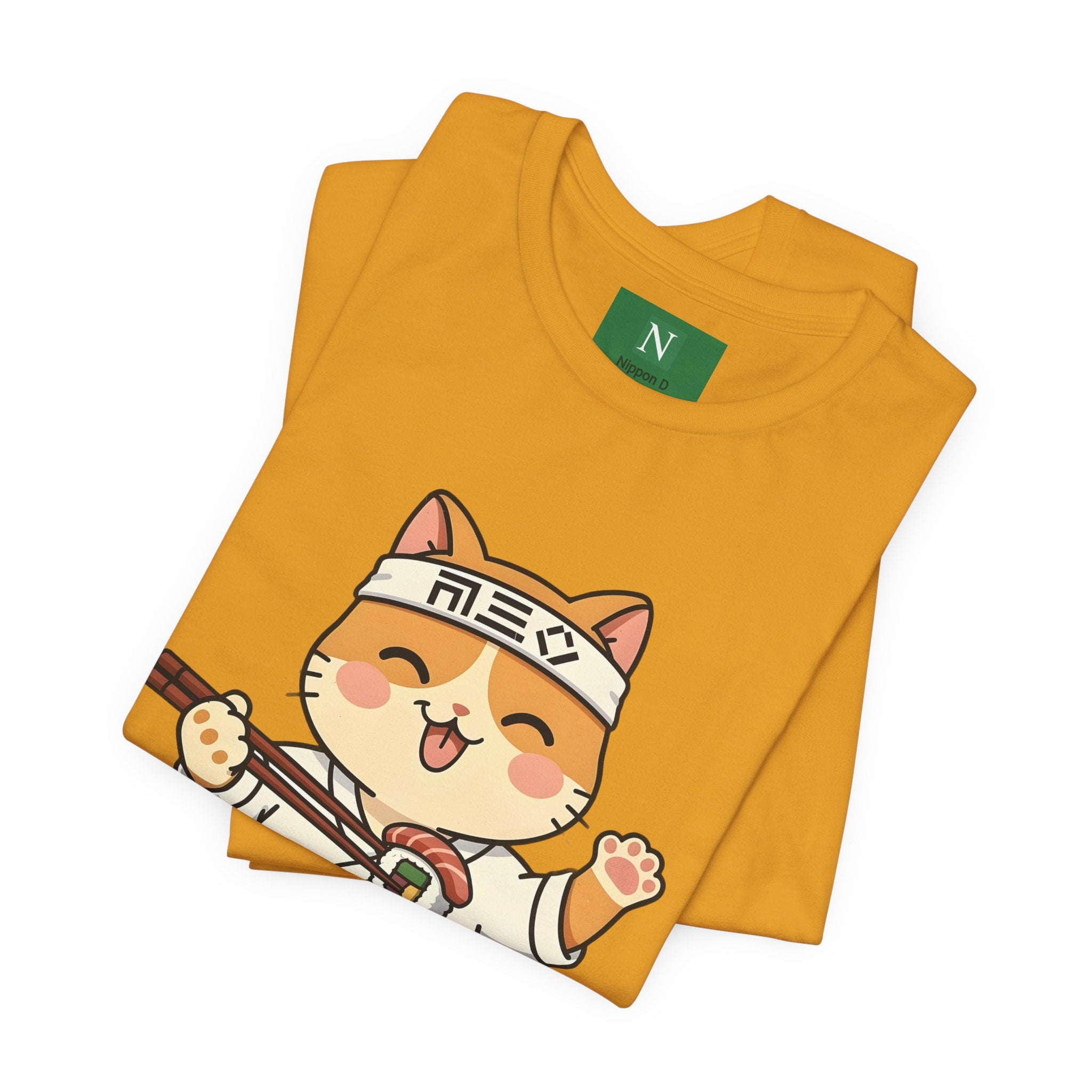 Sushi Chef Cat T‑Shirt — Cute Kawaii Cat Making Sushi Graphic Tee