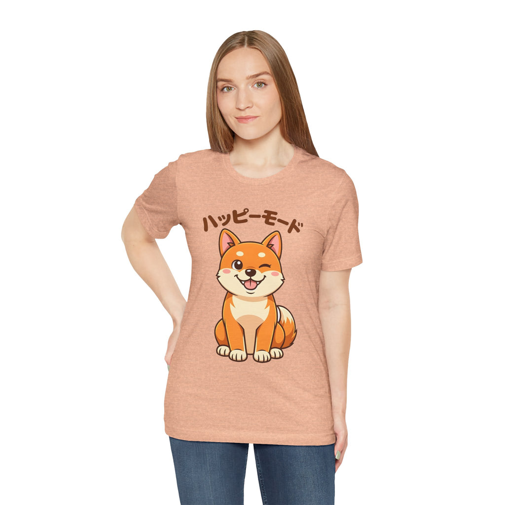Happy Mode Shiba Inu T‑Shirt — Cute Japanese Kawaii Dog Tee