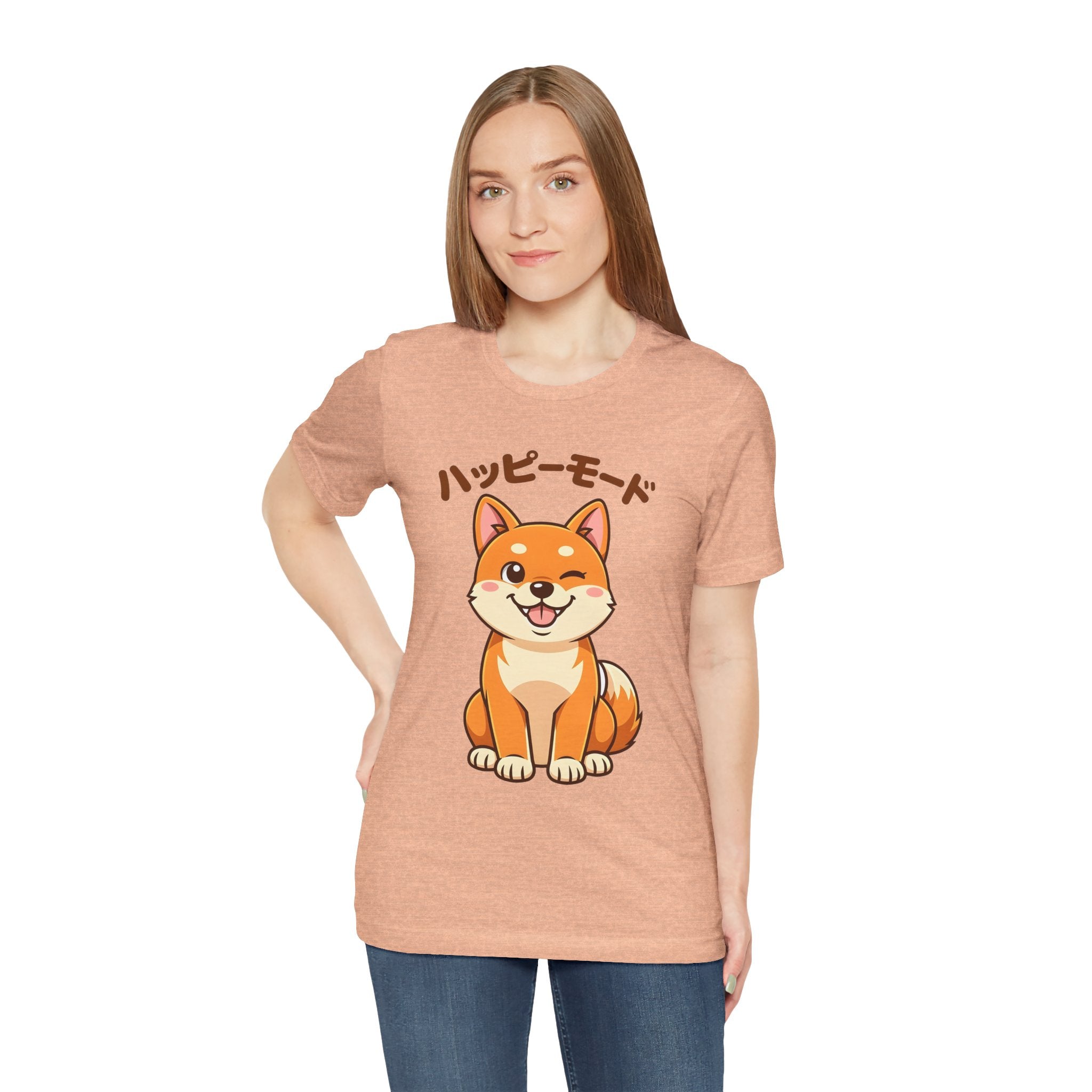 Happy Mode Shiba Inu T‑Shirt — Cute Japanese Kawaii Dog Tee