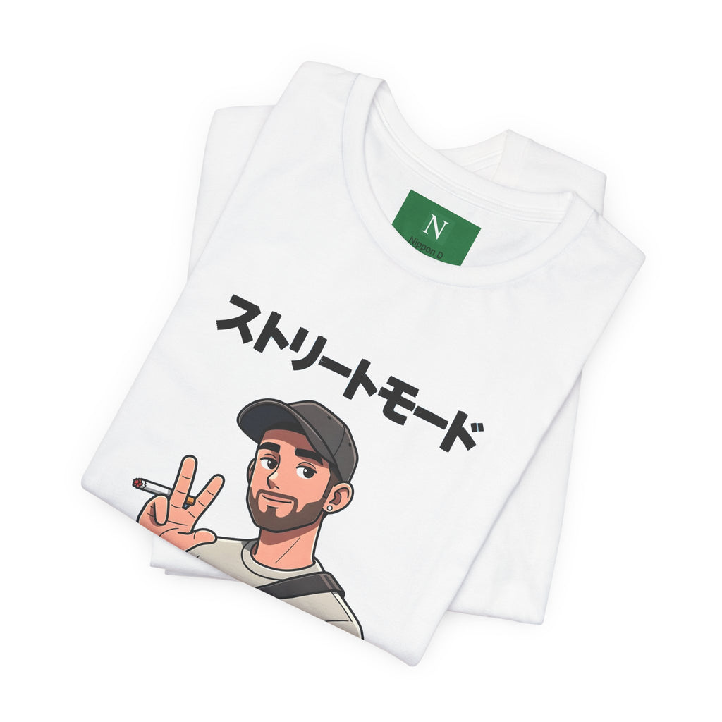 Street Mode Graphic Tee — Japanese Text Casual Urban T-Shirt