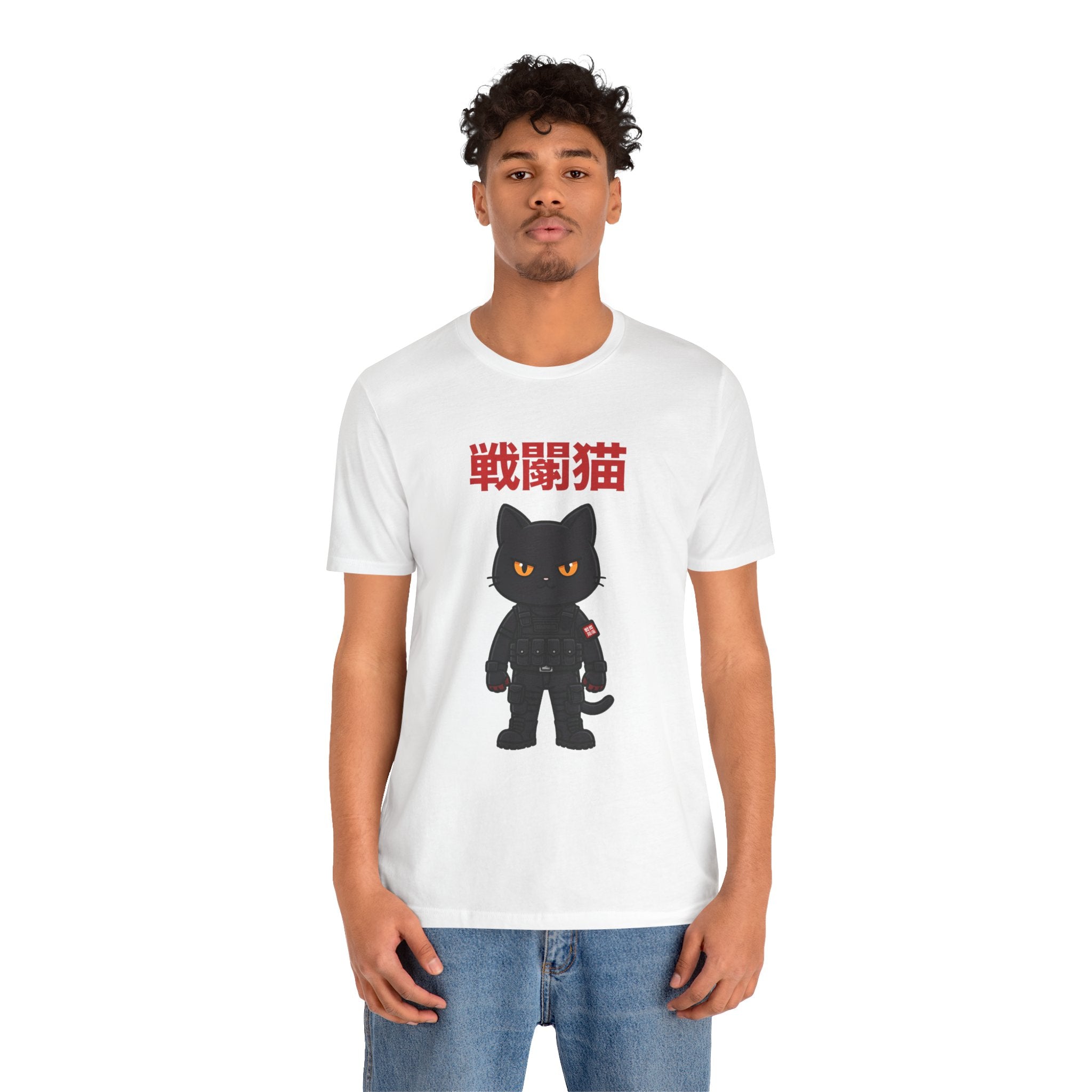 Warrior Cat T-Shirt — Black Cat Samurai Graphic Tee (戦闘猫)