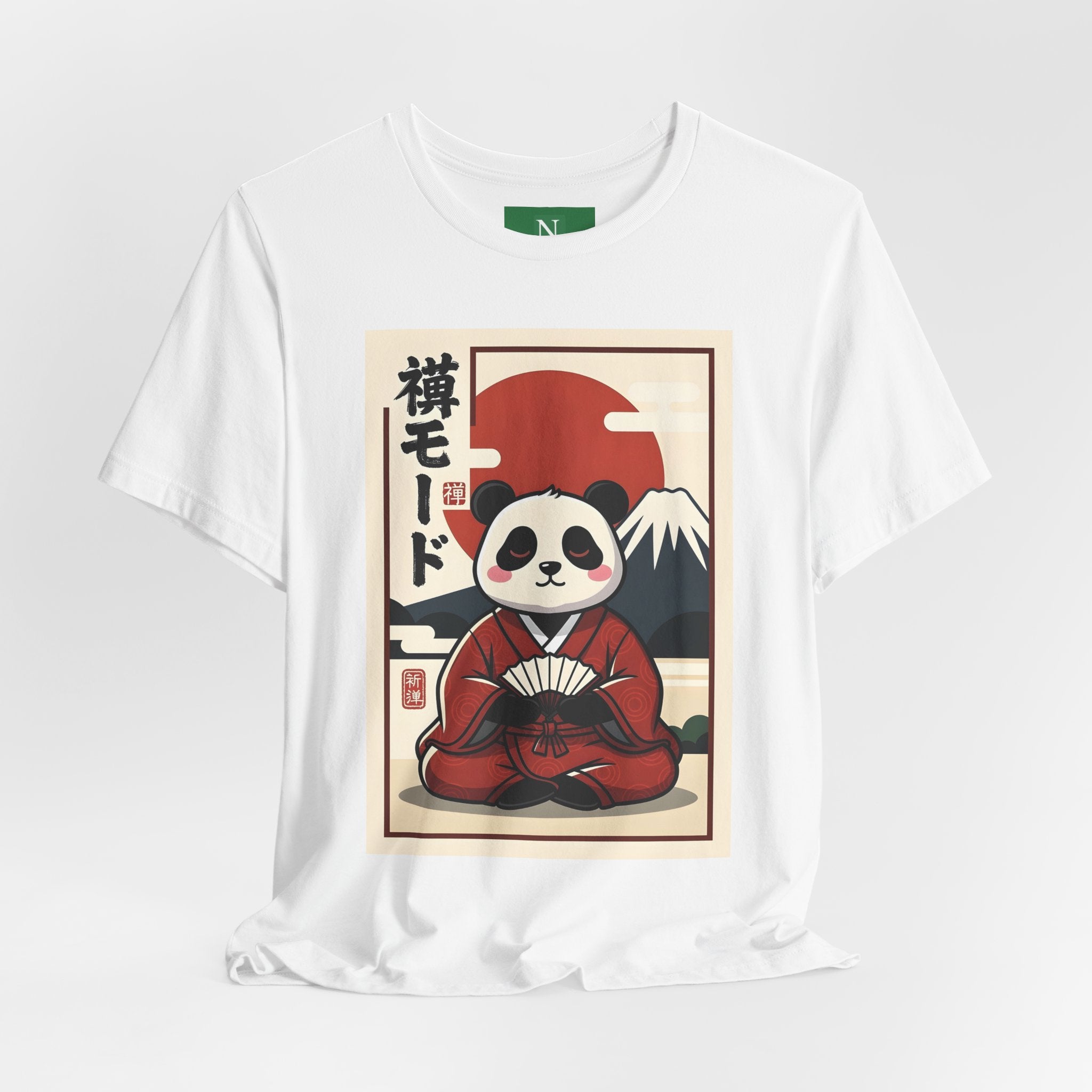 Panda Samurai Tee — Cute Japanese Ukiyo-e Style Graphic T-Shirt