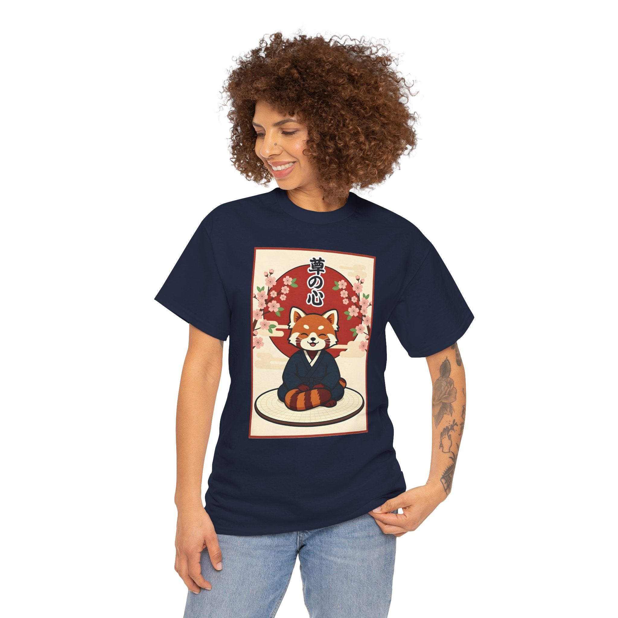 Red Panda Zen T-Shirt — Cute Japanese-Inspired Meditation Design