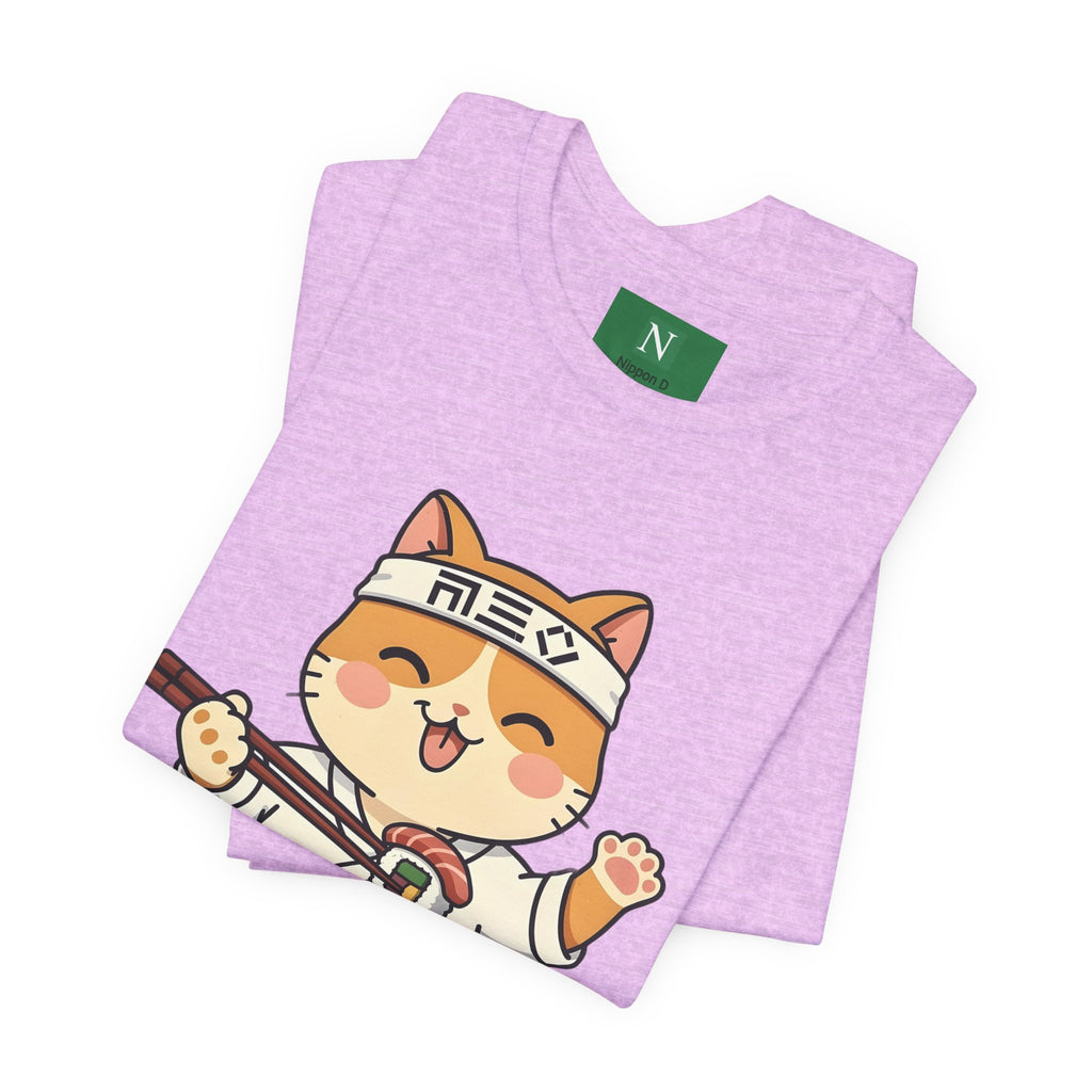 Sushi Chef Cat T‑Shirt — Cute Kawaii Cat Making Sushi Graphic Tee
