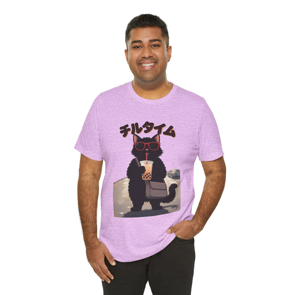 Boba Cat Tee — Cute Cat Drinking Bubble Tea Graphic T-Shirt