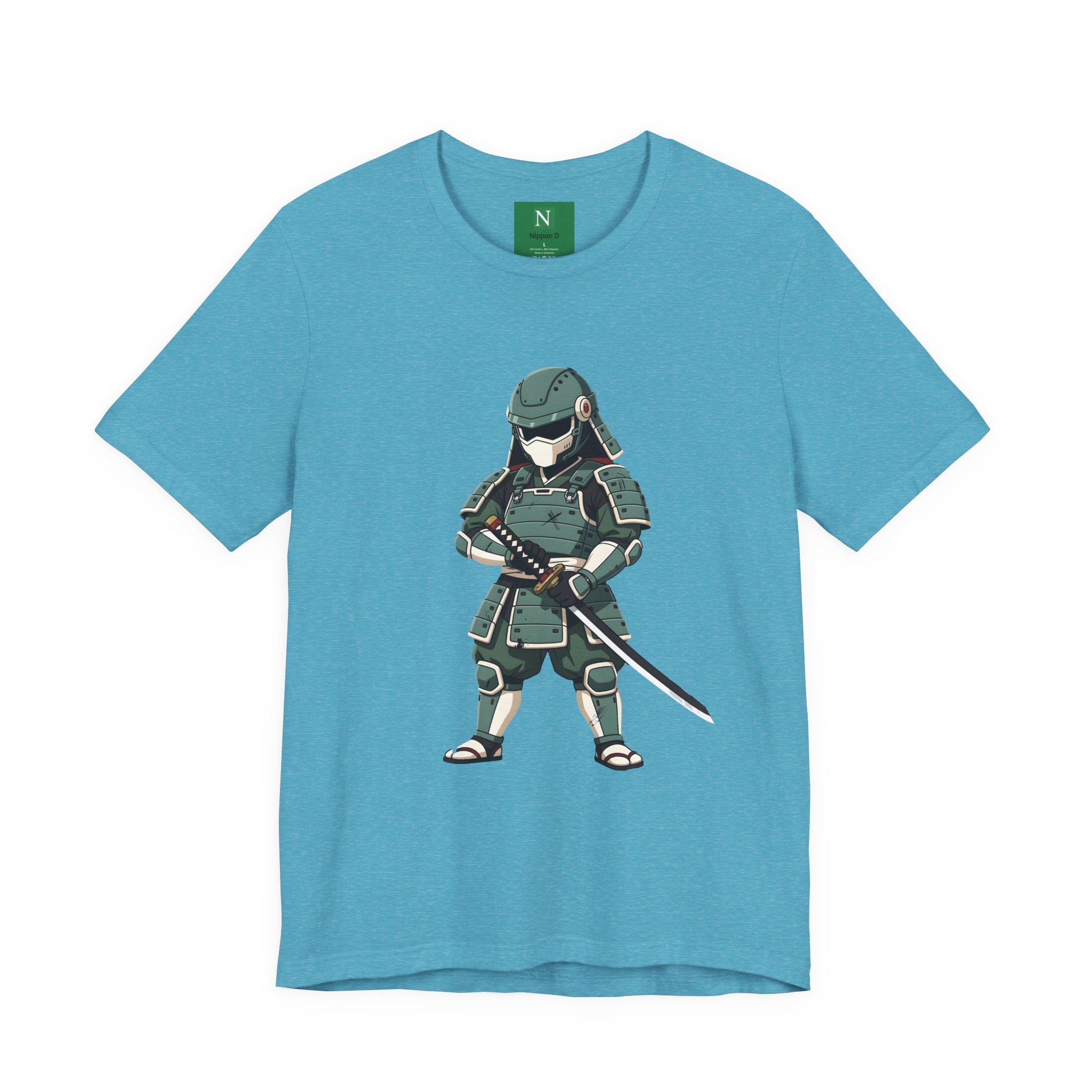 Samurai Cat T-Shirt – Cute Armored Kitty with Katana Graphic