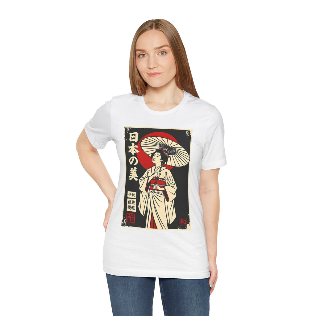 Geisha Umbrella T‑Shirt — Japanese Beauty Vintage Ukiyo-e Tee