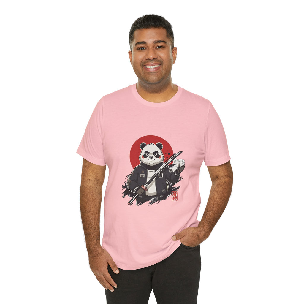 Samurai Panda T-Shirt — Cute Warrior Graphic Tee with Red Sun