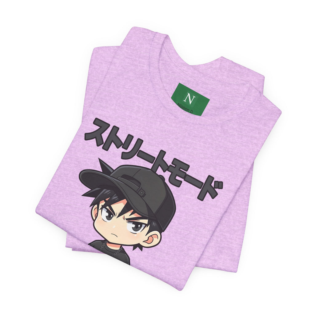 Street Mode Anime Boy T-Shirt — Japanese Text Graphic Tee