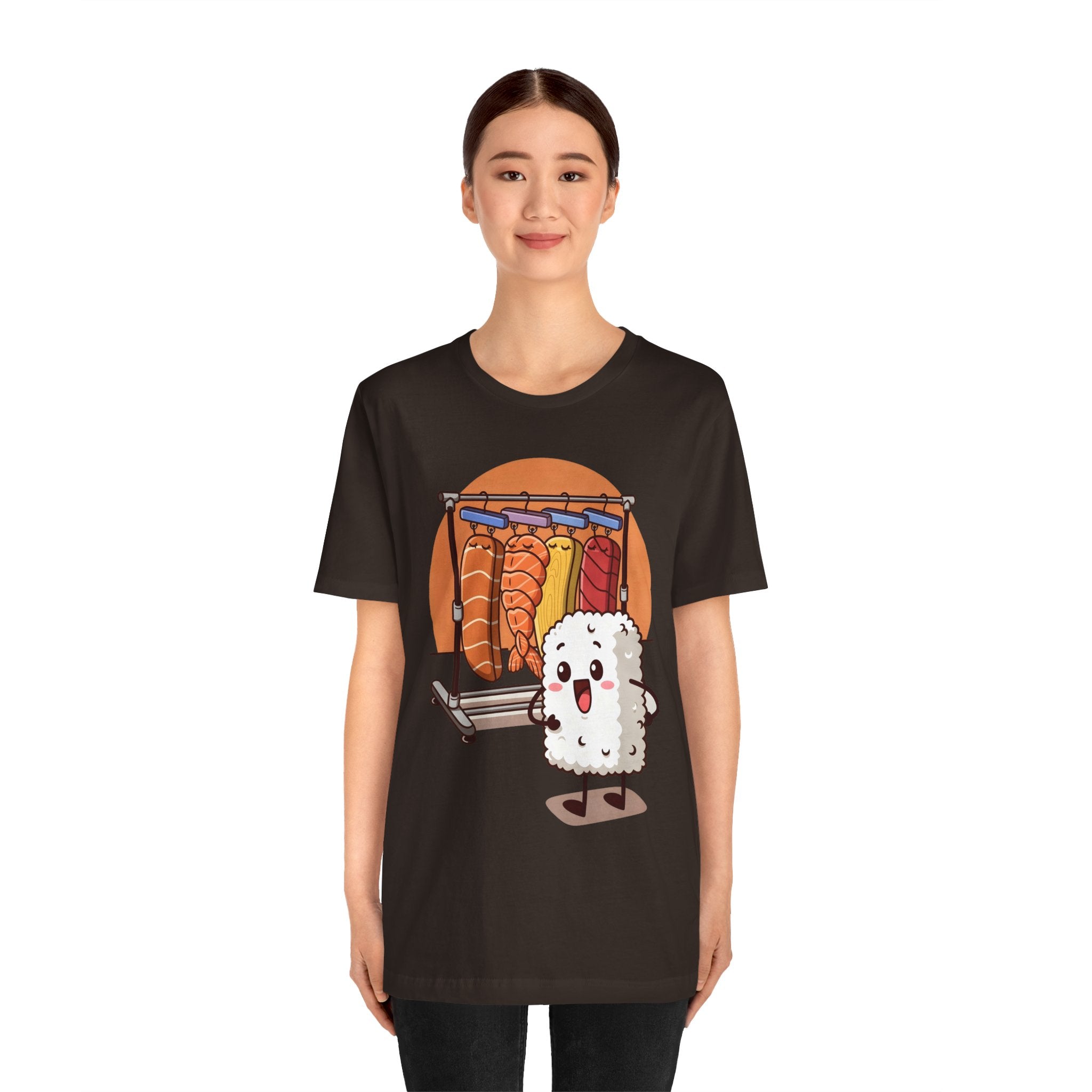 Cute Sushi Rice Cartoon T‑Shirt — Kawaii Nigiri Character Tee