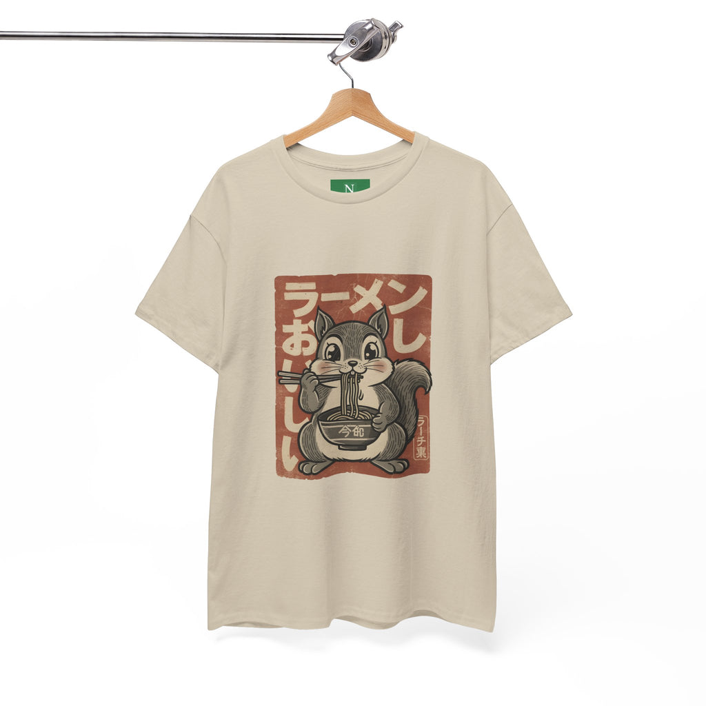 Ramen Squirrel T‑Shirt — Cute Vintage Japanese Noodle Graphic Tee