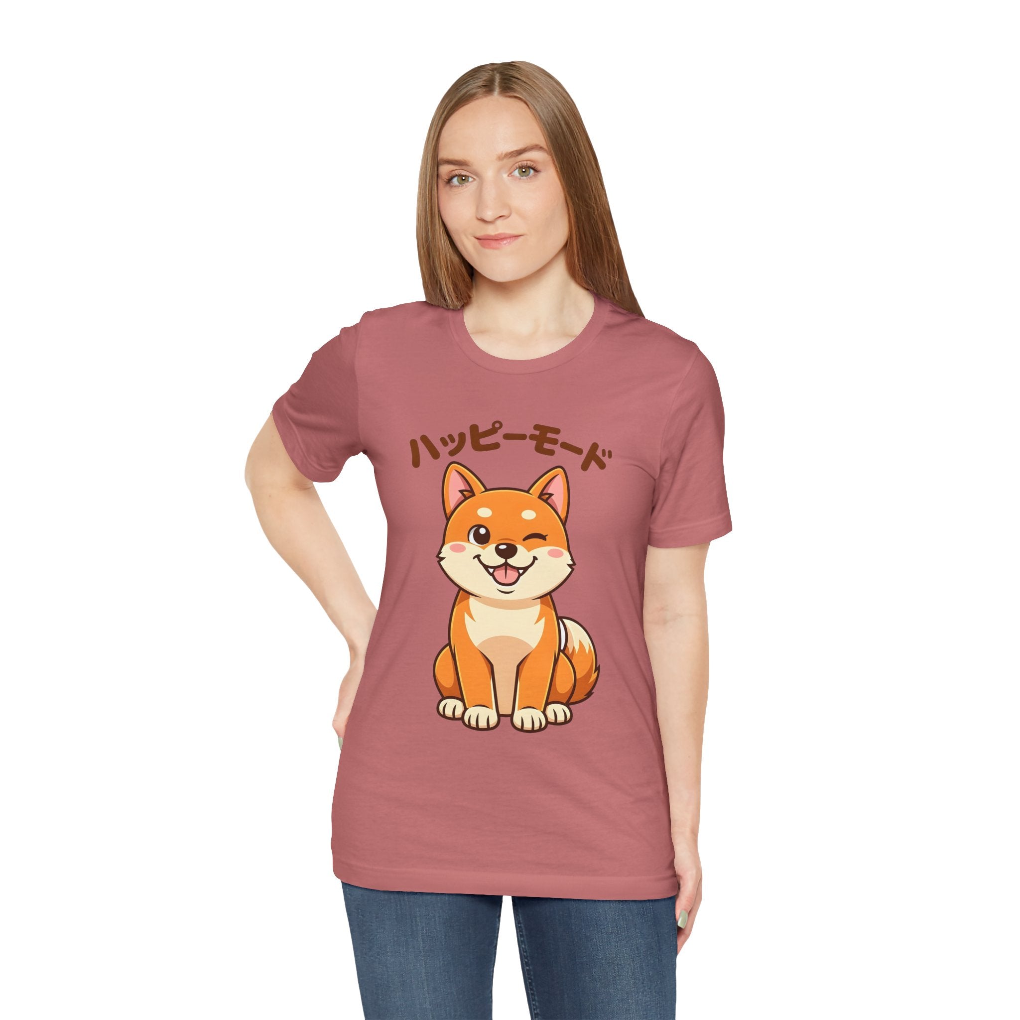 Happy Mode Shiba Inu T‑Shirt — Cute Japanese Kawaii Dog Tee