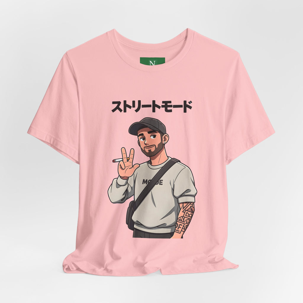 Street Mode Graphic Tee — Japanese Text Casual Urban T-Shirt