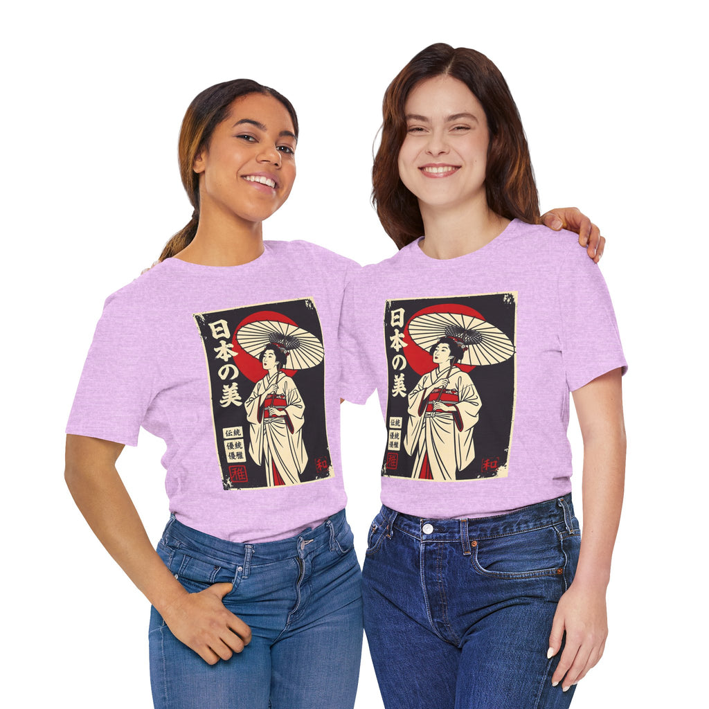 Geisha Umbrella T‑Shirt — Japanese Beauty Vintage Ukiyo-e Tee