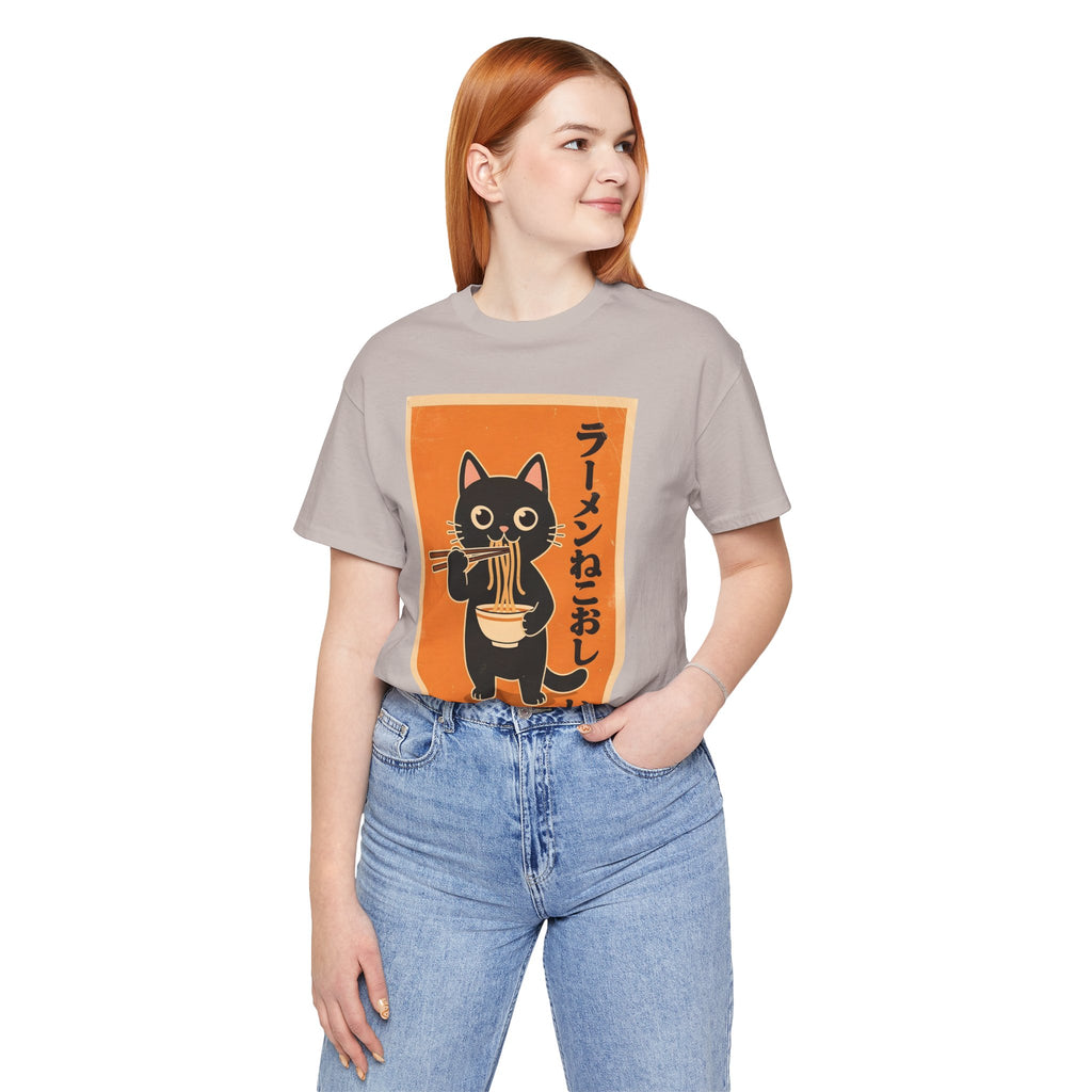 Ramen Cat Tee — Cute Japanese Cat Eating Noodles Graphic T-Shirt