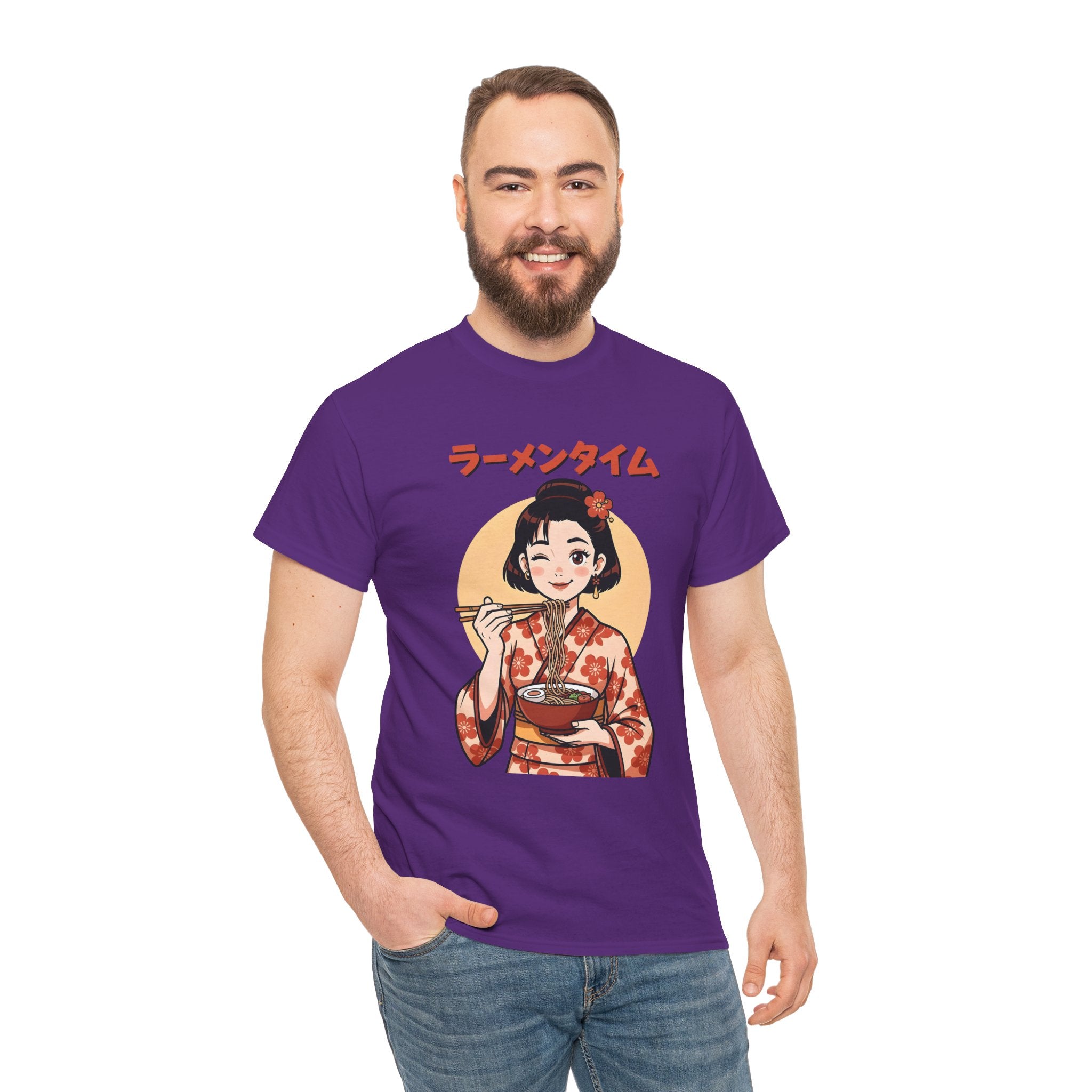 Ramen Time Tee — Cute Kimono Girl Eating Ramen Graphic T-Shirt