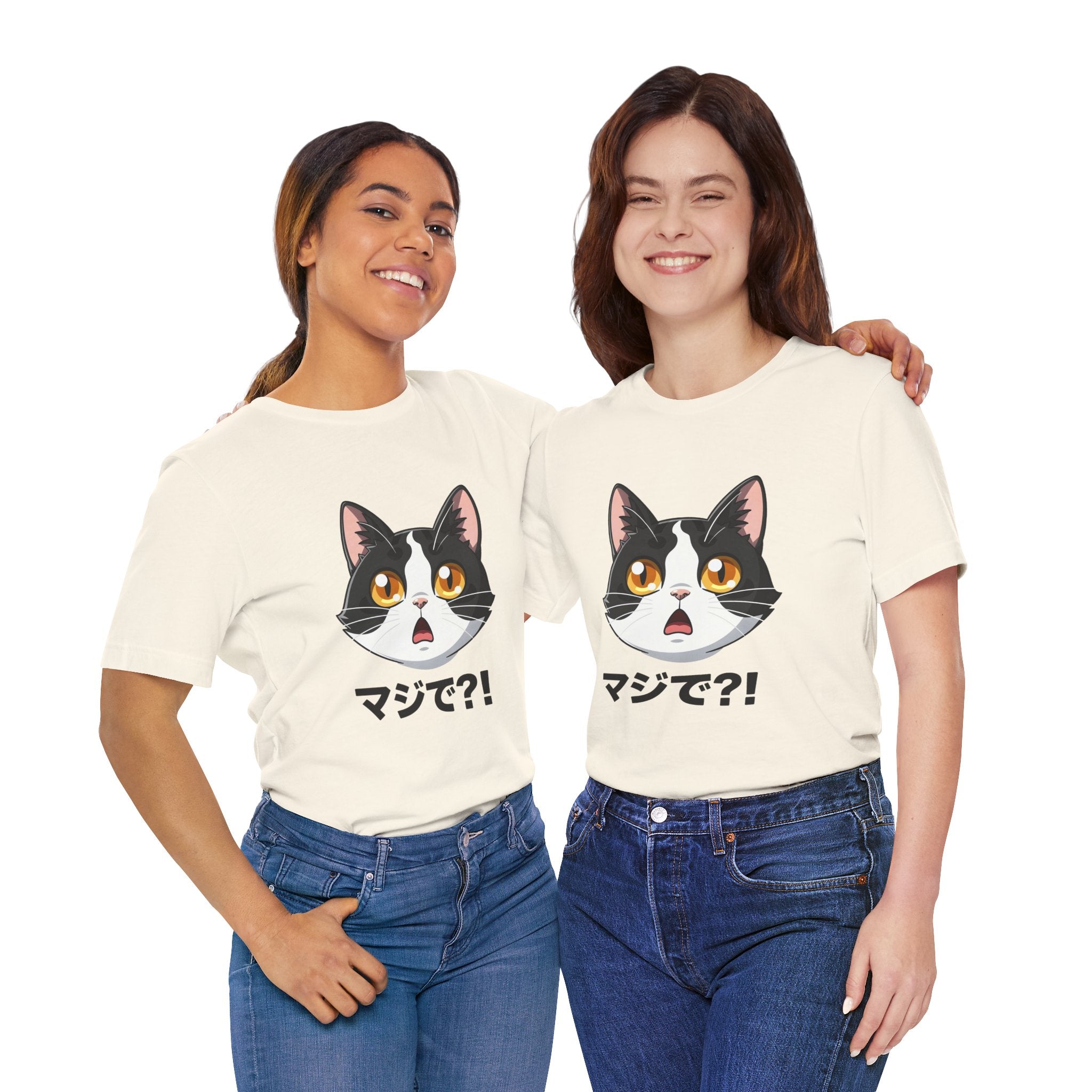Cat Shock Face Graphic Tee — マジで?! Cute Anime Cat T-Shirt