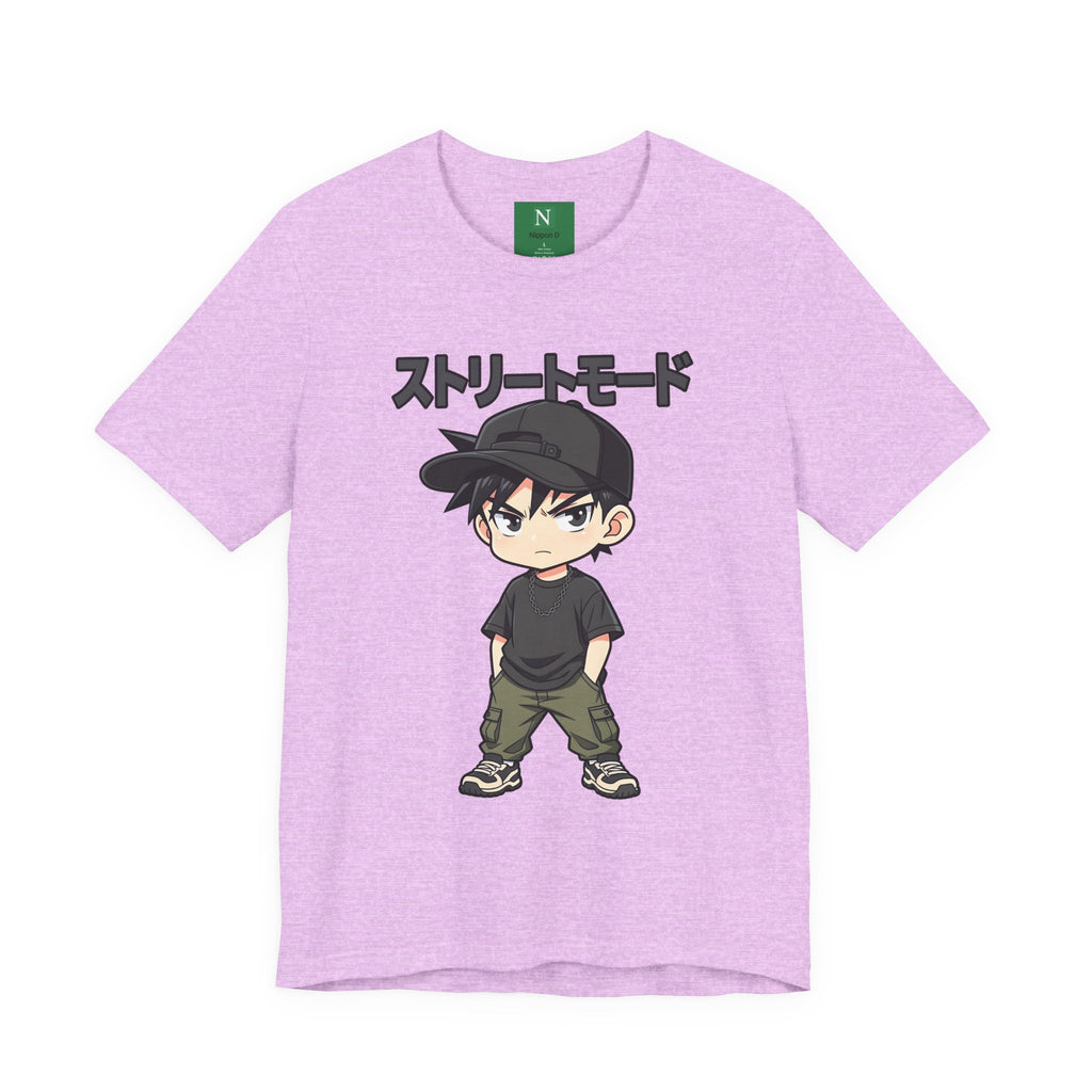 Street Mode Anime Boy T-Shirt — Japanese Text Graphic Tee