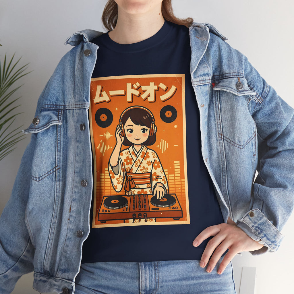 DJ Kimono T‑Shirt — Retro Japanese Anime Vinyl DJ Graphic Tee