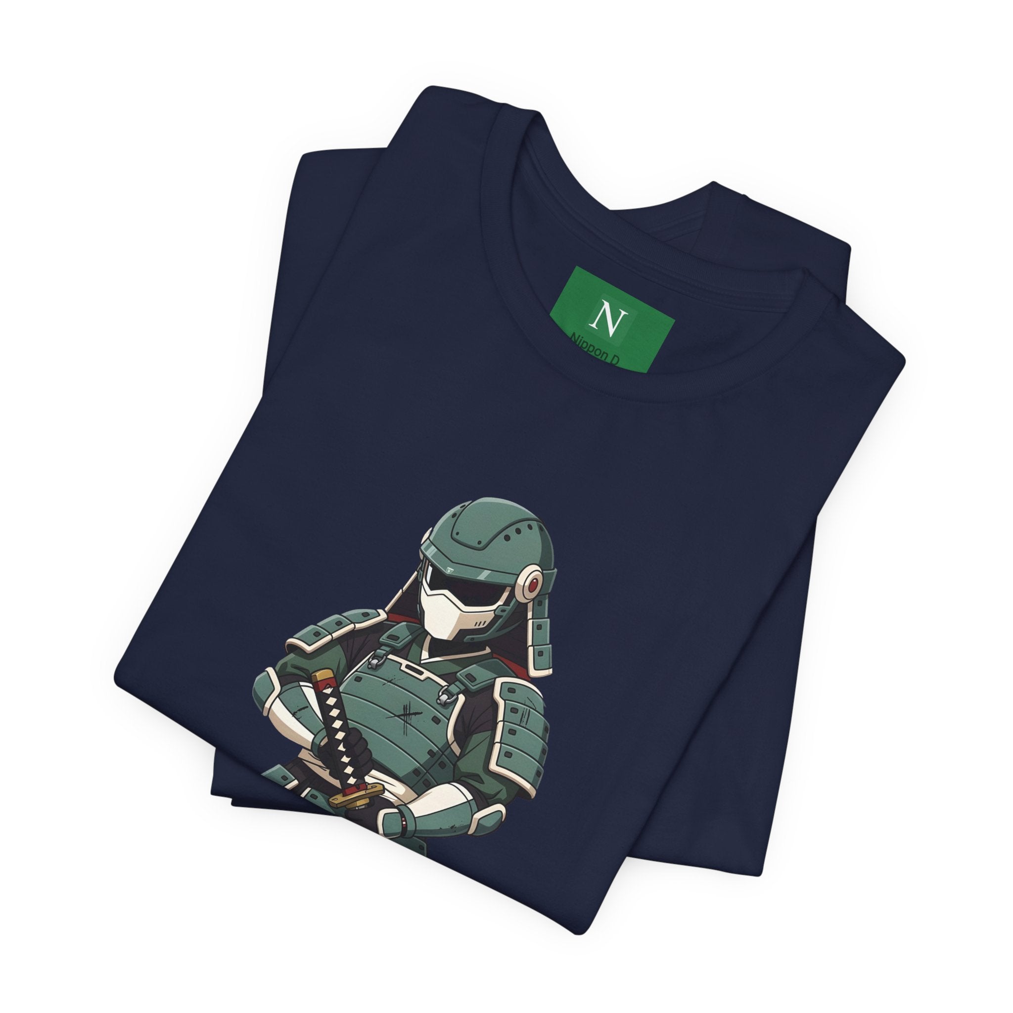 Samurai Cat T-Shirt – Cute Armored Kitty with Katana Graphic