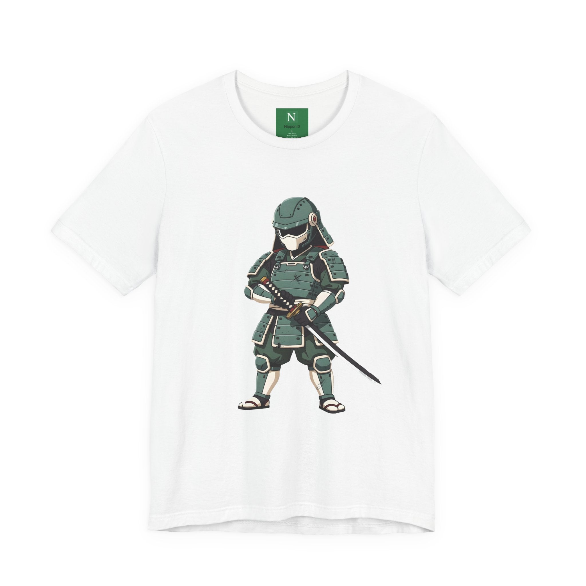 Samurai Cat T-Shirt – Cute Armored Kitty with Katana Graphic