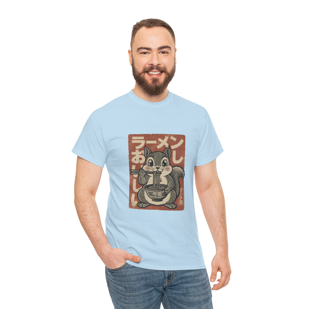 Ramen Squirrel T‑Shirt — Cute Vintage Japanese Noodle Graphic Tee