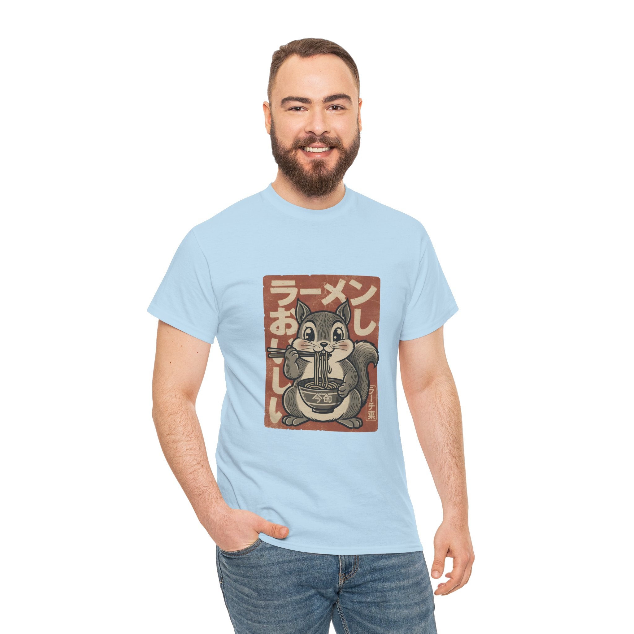 Ramen Squirrel T‑Shirt — Cute Vintage Japanese Noodle Graphic Tee