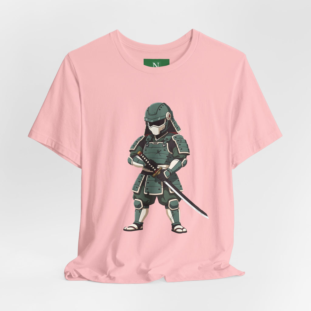 Samurai Cat T-Shirt – Cute Armored Kitty with Katana Graphic