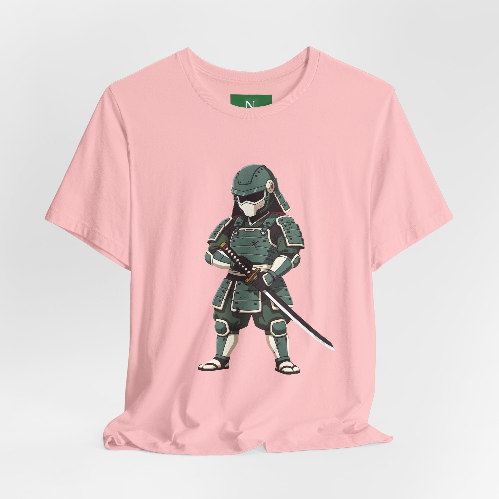 Samurai Cat T-Shirt – Cute Armored Kitty with Katana Graphic