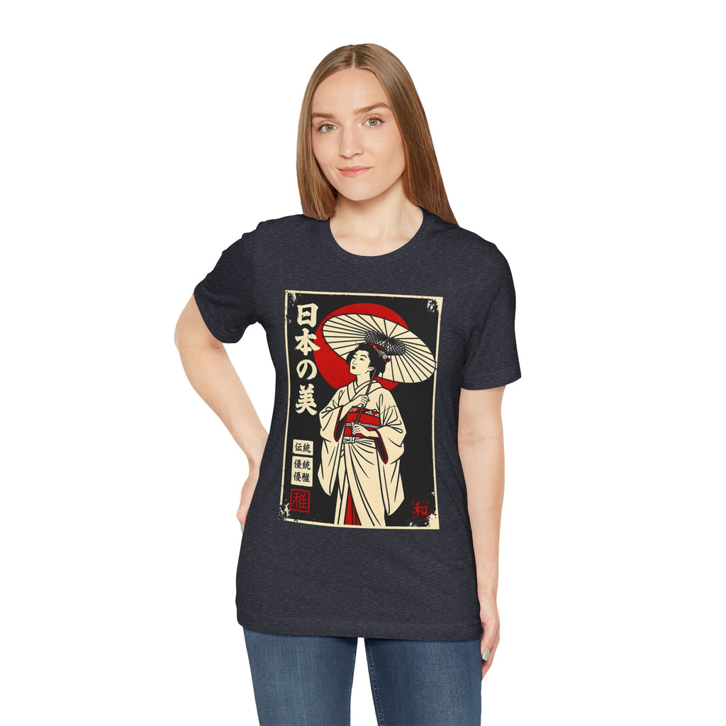 Geisha Umbrella T‑Shirt — Japanese Beauty Vintage Ukiyo-e Tee