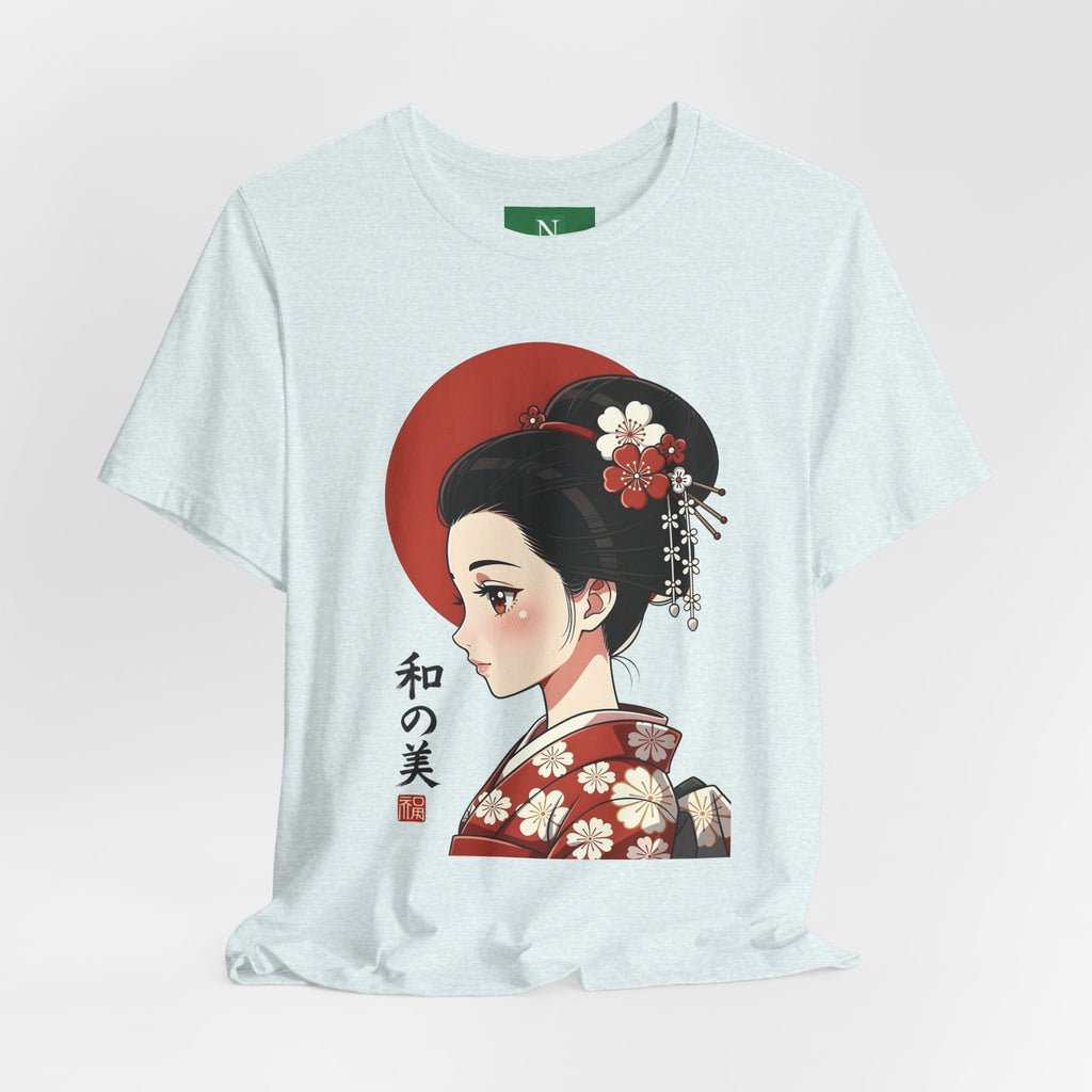 Geisha Portrait Tee — Japanese Floral Kimono Art T-Shirt