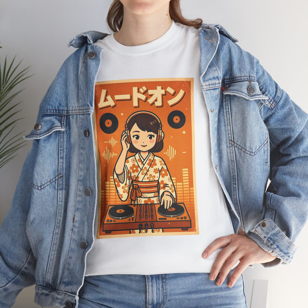 DJ Kimono T‑Shirt — Retro Japanese Anime Vinyl DJ Graphic Tee