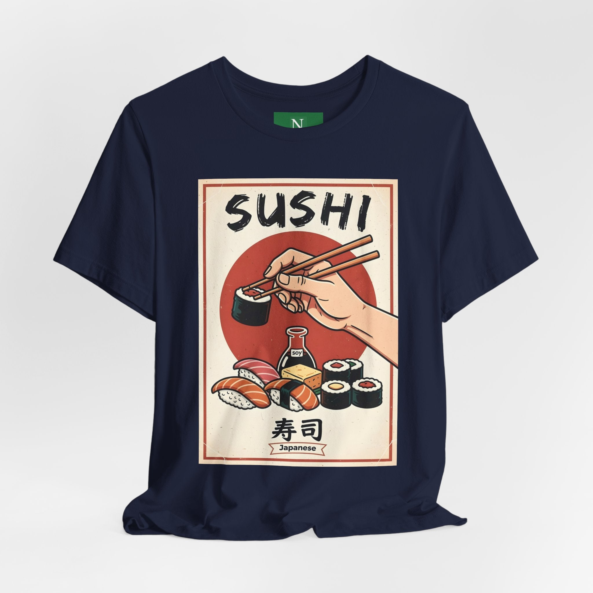 Sushi Poster Graphic Tee — Retro Japanese Sushi Shirt