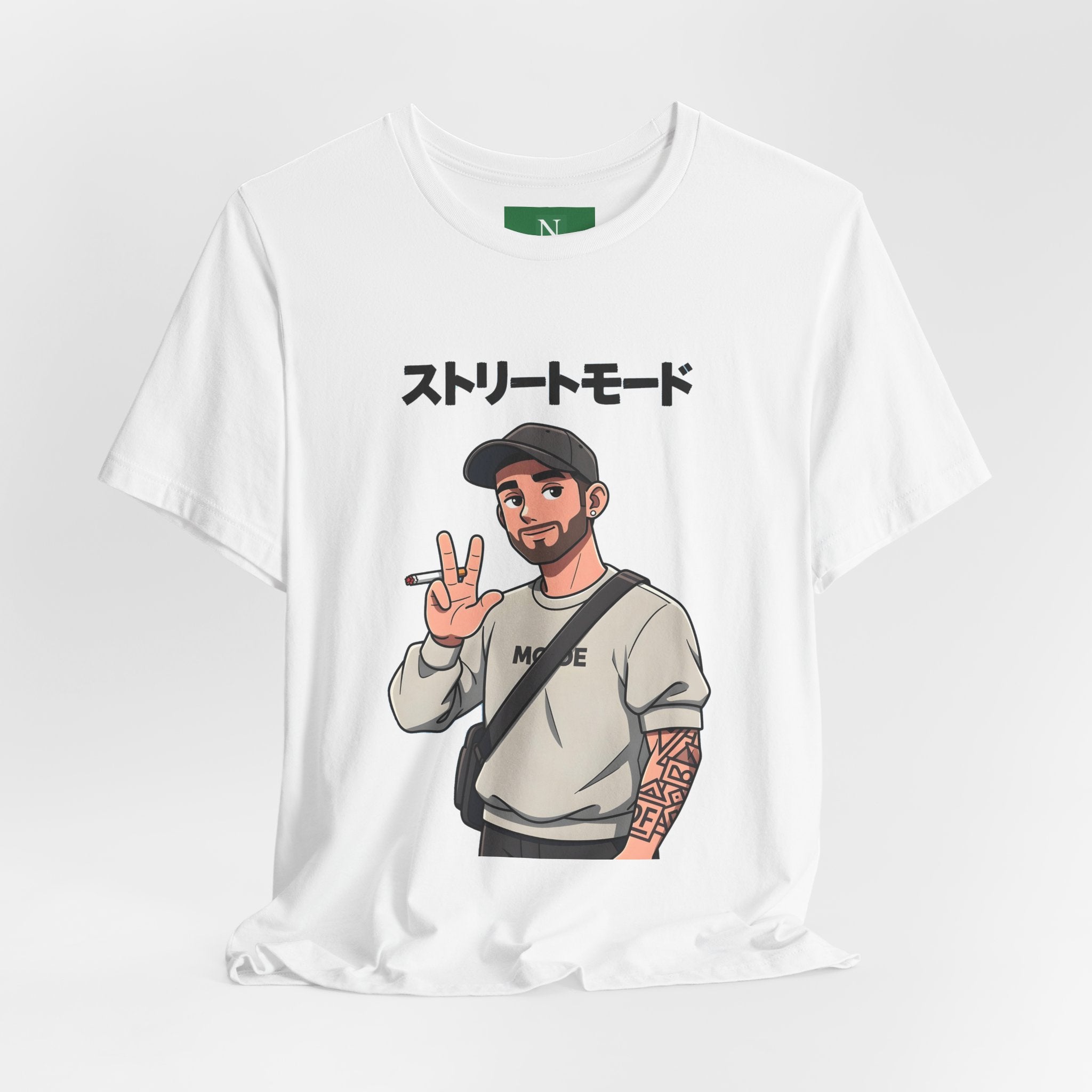 Street Mode Graphic Tee — Japanese Text Casual Urban T-Shirt