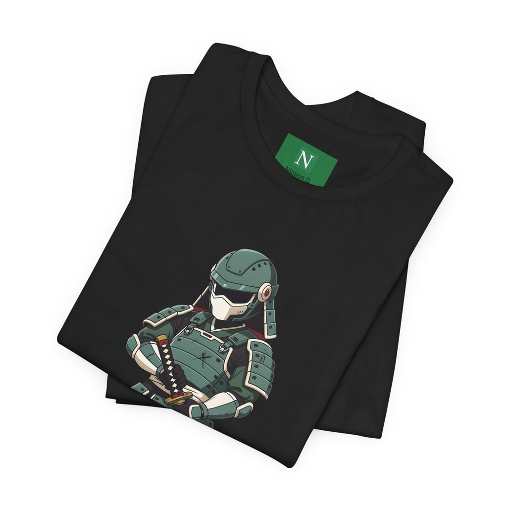 Samurai Cat T-Shirt – Cute Armored Kitty with Katana Graphic