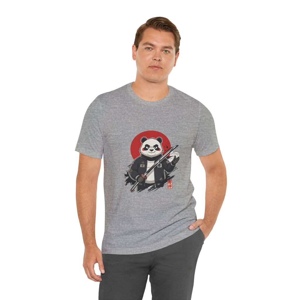 Samurai Panda T-Shirt — Cute Warrior Graphic Tee with Red Sun