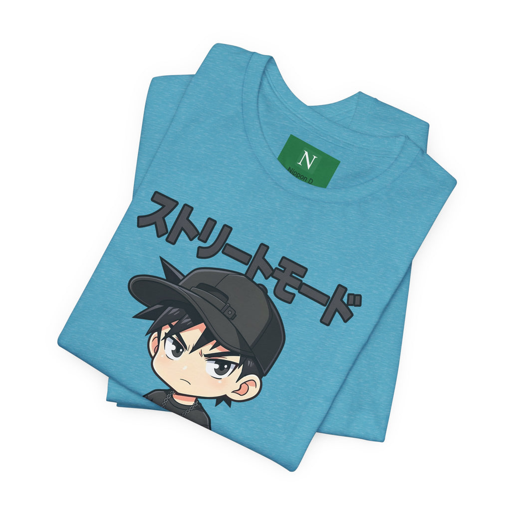 Street Mode Anime Boy T-Shirt — Japanese Text Graphic Tee