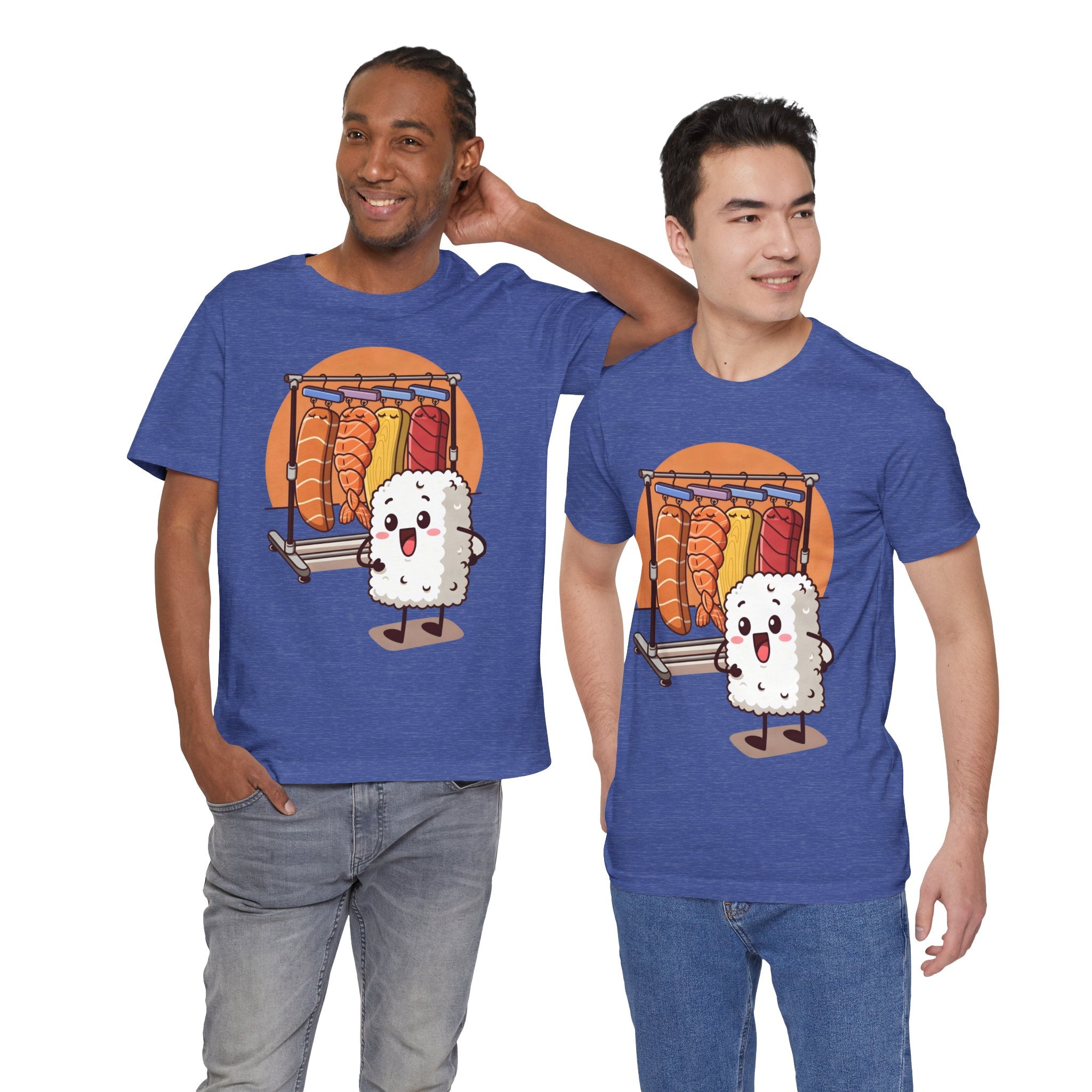 Cute Sushi Rice Cartoon T‑Shirt — Kawaii Nigiri Character Tee