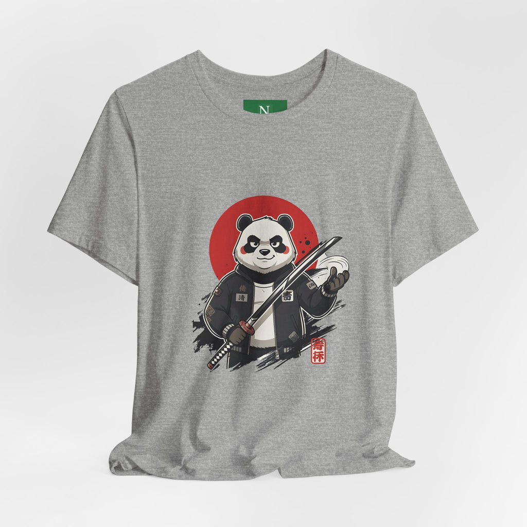 Samurai Panda T-Shirt — Cute Warrior Graphic Tee with Red Sun