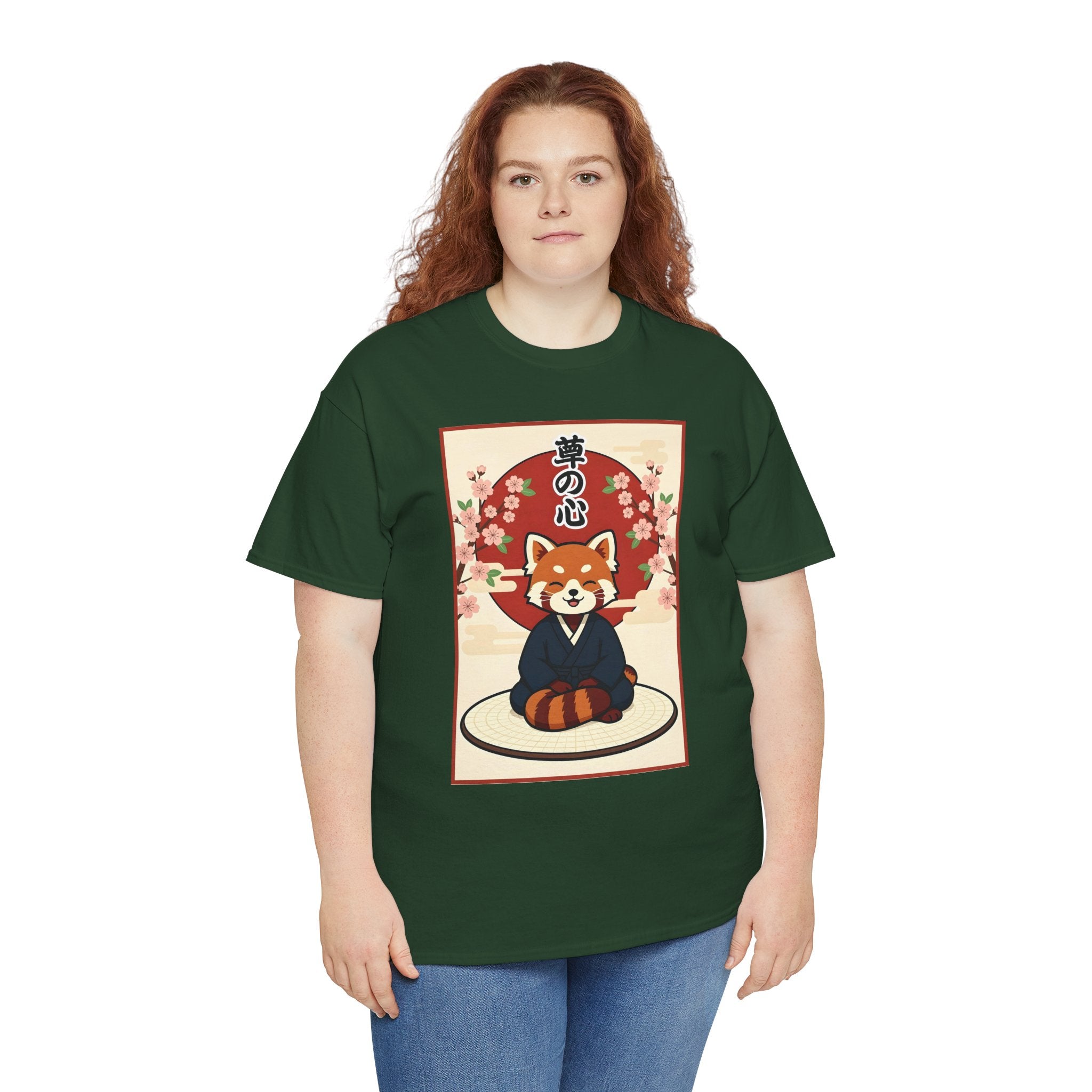 Red Panda Zen T-Shirt — Cute Japanese-Inspired Meditation Design