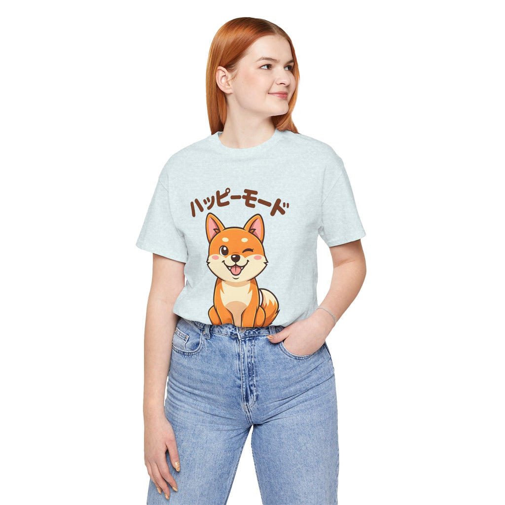 Happy Mode Shiba Inu T‑Shirt — Cute Japanese Kawaii Dog Tee