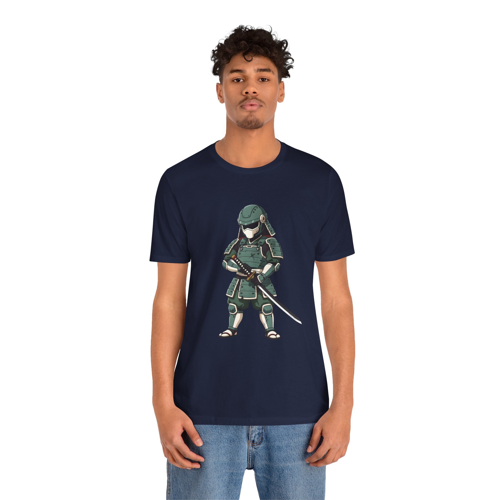 Samurai Cat T-Shirt – Cute Armored Kitty with Katana Graphic